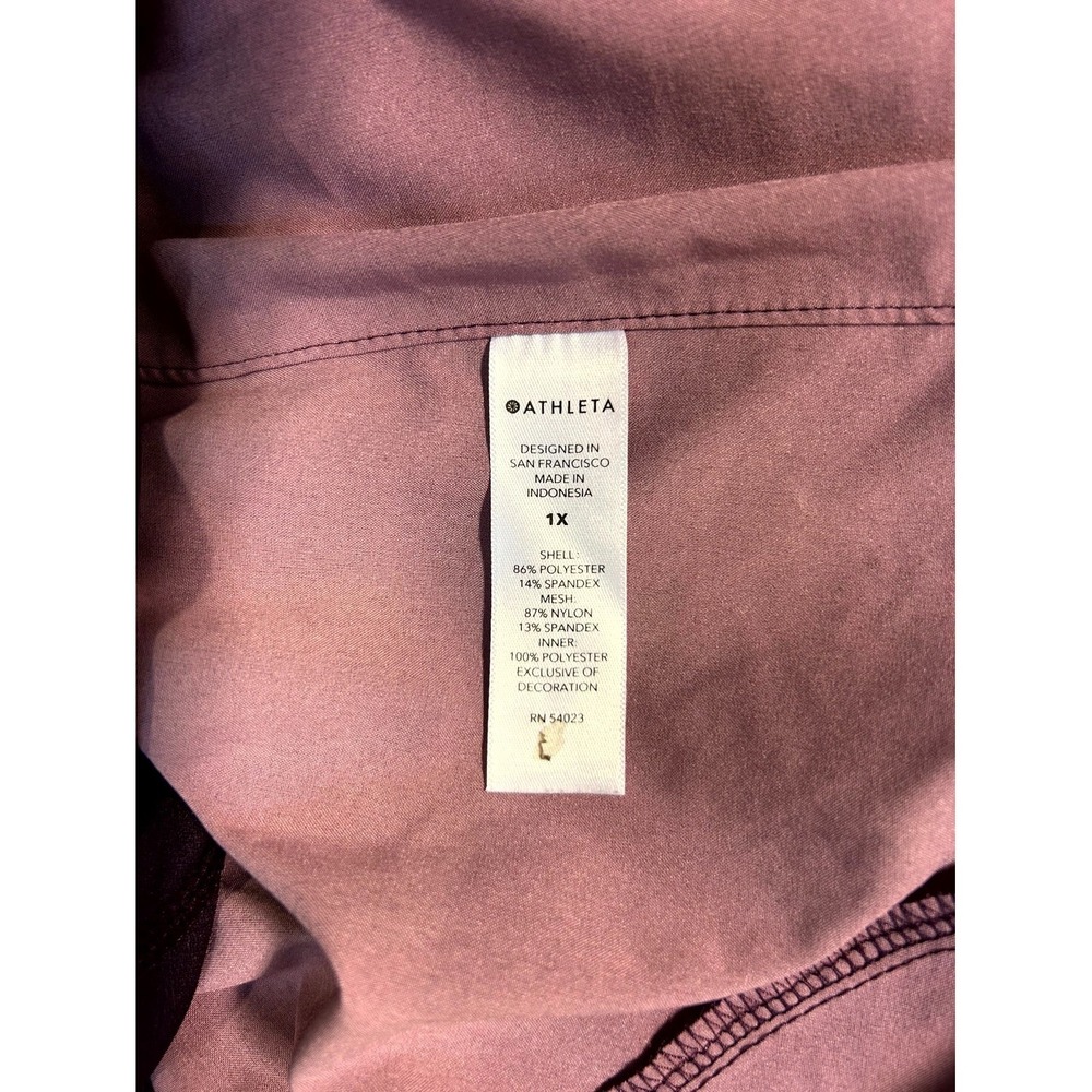 ATHLETA Printed Mesh Racer Run Shorts 4" Purple Violet Static Lined Plus Size 1X - Picture 4 of 14